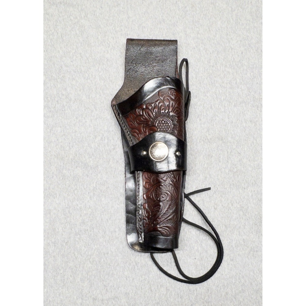 Unbranded Western Drop Hand Tooled Leather Holster Floral Cowboy Saddle Strap‎